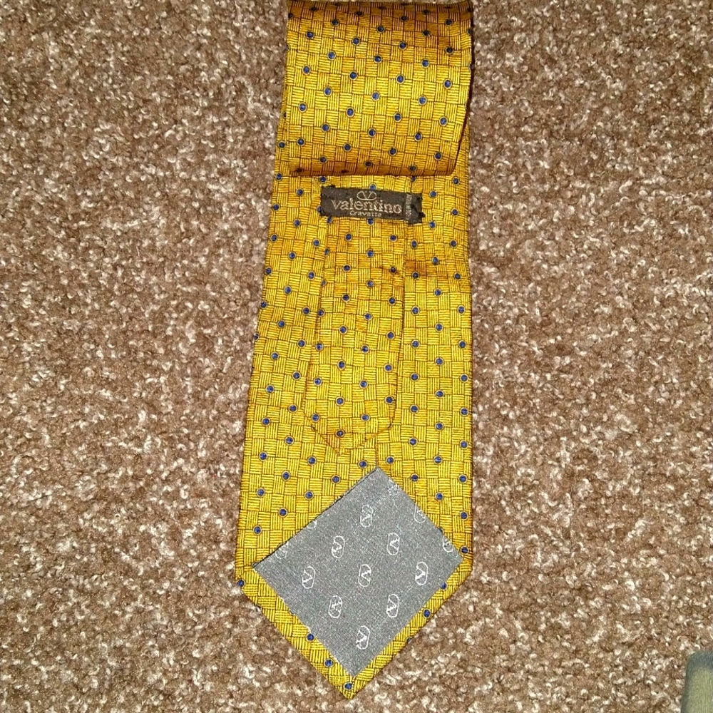 VALENTINO cravatte yellow And blue men's tie